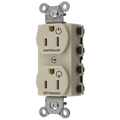 Hubbell Wiring Device-Kellems Straight Blade Devices, Receptacles, Duplex, SNAPConnect, Split Circuit, Controlled, 15A 125V, 2-Pole 3-Wire Grounding, Nylon, Ivory SNAP5262C2I